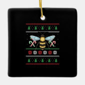 Bee Animal Bee Lelijke Kerst Keramisch Ornament (Voorkant)