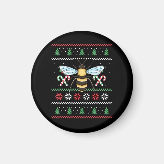 Bee Animal Bee Lelijke Kerst Magneet (Voorkant)