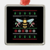 Bee Animal Bee Lelijke Kerst Metalen Ornament (Voorkant)