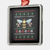Bee Animal Bee Lelijke Kerst Metalen Ornament (Links)