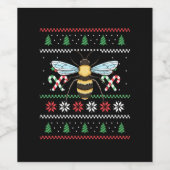 Bee Animal Bee Lelijke Kerst Wijn Etiket (Enkel label)