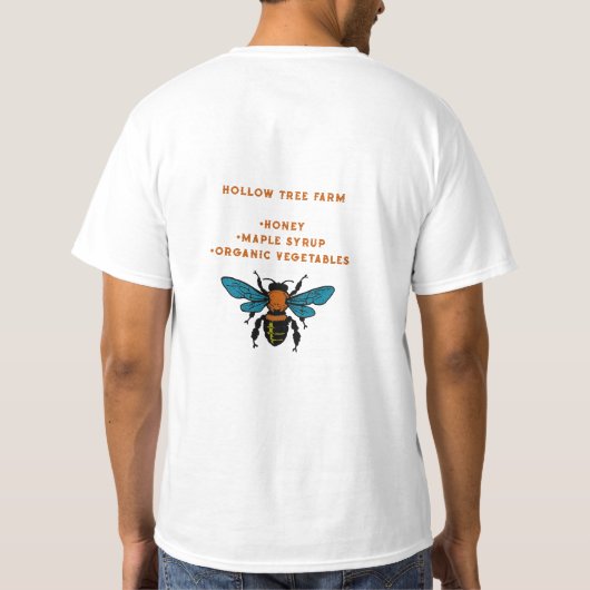 Bee Apiary Boerderij Zakelijk Logo T-shirt (Achterkant)