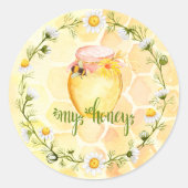 Bee Apiary Honey Jar Sticker (Voorkant)