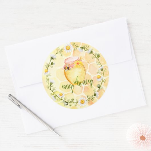 Bee Apiary Honey Jar Sticker (Envelop)
