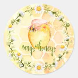 Bee Apiary Honey Jar Sticker