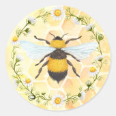 Bee Apiary Honey Jar Sticker (Voorkant)
