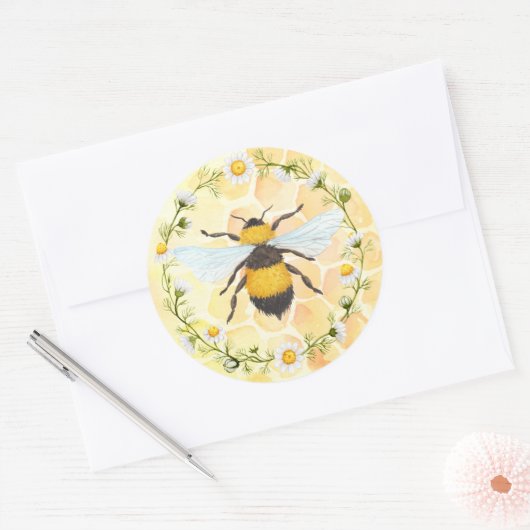 Bee Apiary Honey Jar Sticker (Envelop)