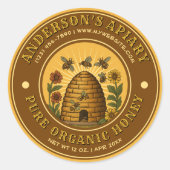 Bee Apiary Honey Label Sjabloon (Voorkant)