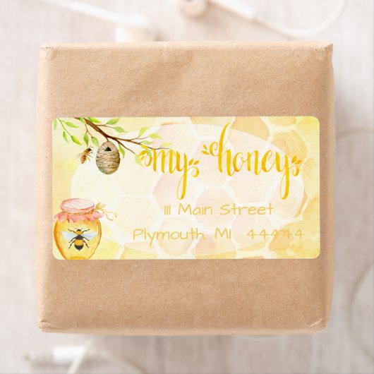 Bee Apiary Honey Verzendlabel (Insitu)