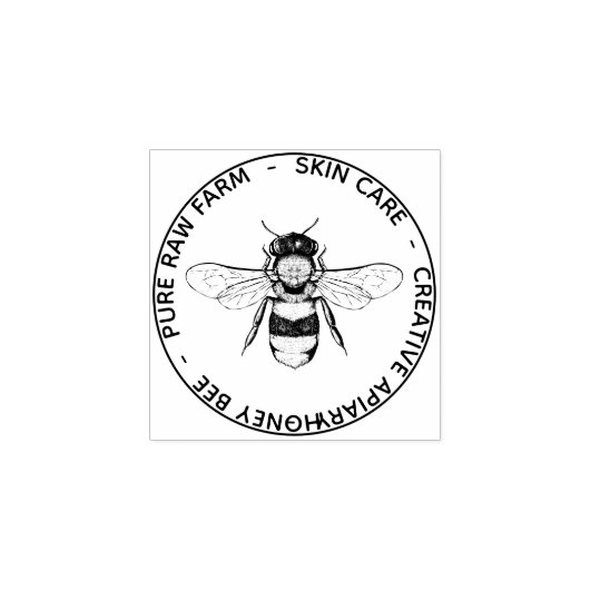 Bee Apiary Huidverzorging Pure Raw Rubberstempel (Afrduk)