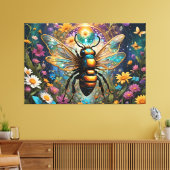 Bee Art Stretched Canvas (Insitu (Woonkamer))