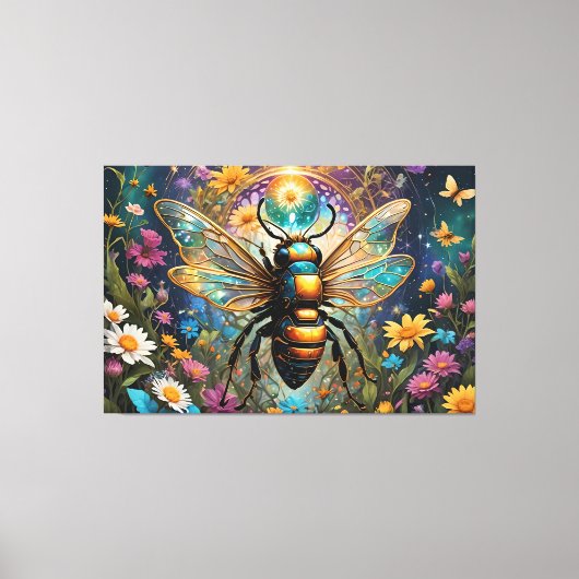 Bee Art Stretched Canvas (Voorkant)