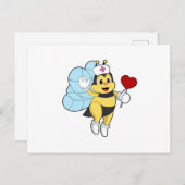 Bee as Nurse with Heart.PNG Briefkaart (Voorkant / Achterkant)