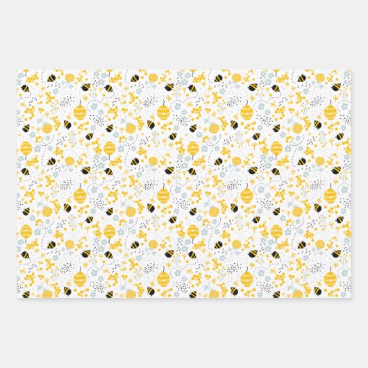 Bee assortiment Zes papierbladen overvullen Inpakpapier Vel (Voorkant 2)