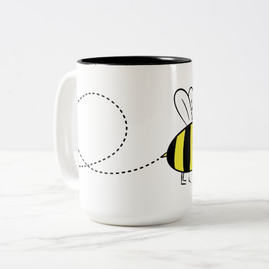 Bee-ast bijen - 444 ml Mok met twee toonsoorten (Voorkant links)