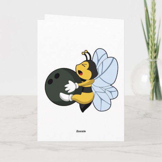 Bee at Bowling with Bowling ball Kaart (Achterkant)