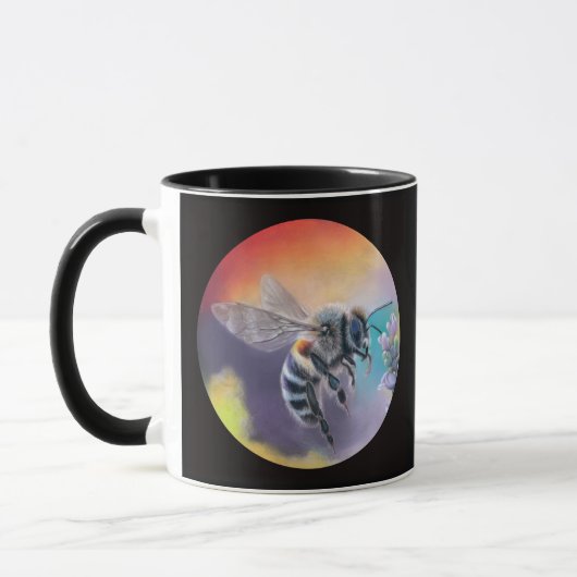 Bee at Flower mug. Beautiful colourful bumblebee Mok (Links)