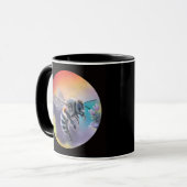 Bee at Flower mug. Beautiful colourful bumblebee Mok (Voorkant links)