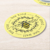 Bee Attitudes Ronde Kartonnen Onderzetter (Gebogen)