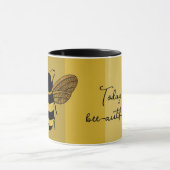 BEE-AUTIFUL DAG TEKSTBUMBLE WORDT ZWART GOLD GEEL MOK (Midden)