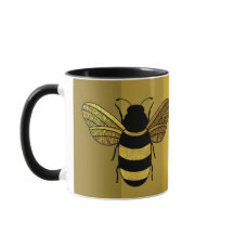 BEE-AUTIFUL DAG TEKSTBUMBLE WORDT ZWART GOLD GEEL