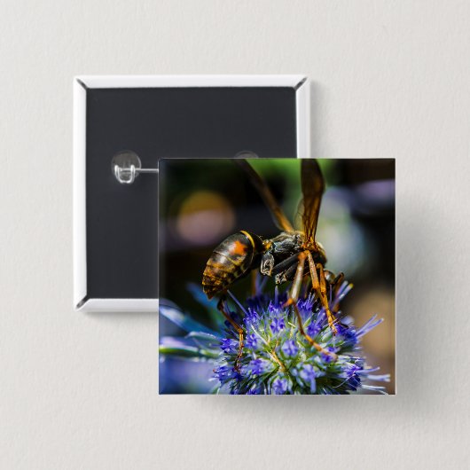 Bee Aware 2-inch vierkant Button (Voorkant /achterkant)