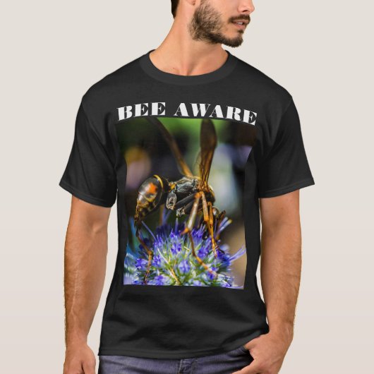 Bee Aware Mannen Basic Dark T-Shirt (Voorkant)