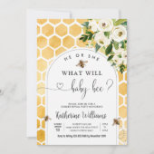 Bee Baby Honey Bee Gender Reveal Kaart (Voorkant)