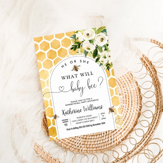 Bee Baby Honey Bee Gender Reveal Kaart