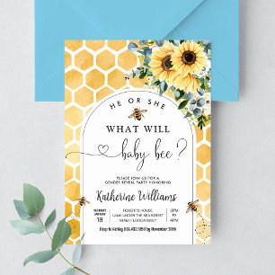 Bee Baby Honey Bee Gender Reveal Kaart