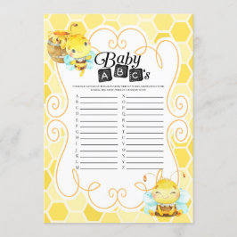 Bee Baby shower Baby ABC-game Kaart