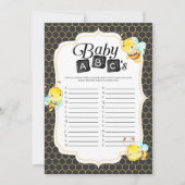 Bee Baby shower Baby ABC's Game Kaart (Voorkant)