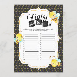 Bee Baby shower Baby ABC's Game Kaart