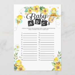 Bee baby shower baby ABC's spel Kaart