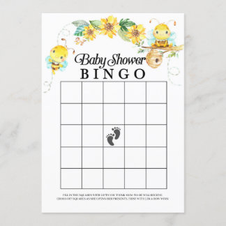 Bee Baby shower Bingo spel Kaart