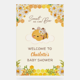 Bee Baby shower Bloemen Honingraat Welkom Acryl Bord