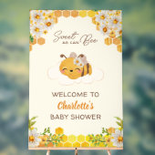 Bee Baby shower Bloemen Honingraat Welkom Acryl Bord (Neutraal)