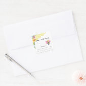 Bee Baby Shower bookplate, books for baby Vierkante Sticker (Envelop)