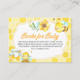 Bee Baby shower Books for Baby Enclosure Card Informatiekaartje