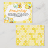 Bee Baby shower Books for Baby Enclosure Card Informatiekaartje (Voorkant / Achterkant)