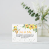 Bee Baby shower Books for Baby Enclosure Card Informatiekaartje (Staand voorkant)