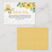 Bee Baby shower Books for Baby Enclosure Card Informatiekaartje (Voorkant / Achterkant)