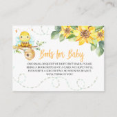 Bee Baby shower Books for Baby Enclosure Card Informatiekaartje (Voorkant)