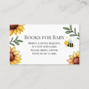 Bee Baby shower Books for Baby Request Visitekaartje
