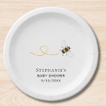 Bee Baby shower Custom Papieren Bordje<br><div class="desc">Dit Bee Baby shower papieren bord is voorzien van een leuke waterverf bij. Alle tekst is aanpasbaar. Als u het lettertype, de tekengrootte of de kleur verder wilt bewerken, gebruikt u het ontwerpgereedschap. Omdat we ons kunstwerk creëer, zult u dit exacte afbeelding van andere ontwerpers niet vinden. Originele Waterverf ©...</div>