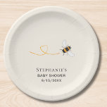 Bee Baby shower Custom Papieren Bordje<br><div class="desc">Dit Bee Baby shower papieren bord heeft een schattige waterverf bij op een bleke crème achtergrond. Alle tekst is aanpasbaar. Als u het lettertype, de tekengrootte of de kleur verder wilt bewerken, gebruikt u het ontwerpgereedschap. Omdat we ons kunstwerk creëer, zult u dit exacte afbeelding van andere ontwerpers niet vinden....</div>