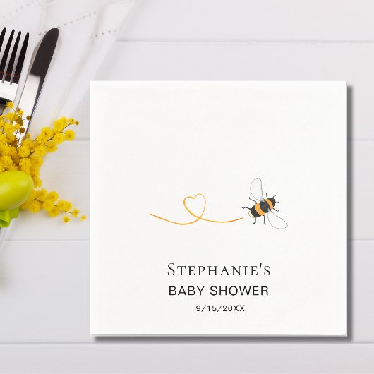 Bee Baby shower Custom Servet