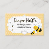 Bee Baby shower Diaper Raffle Card Informatiekaartje (Voorkant)