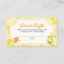 Bee Baby shower Diaper Raffle Enclosure Card Informatiekaartje