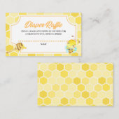 Bee Baby shower Diaper Raffle Enclosure Card Informatiekaartje (Voorkant / Achterkant)